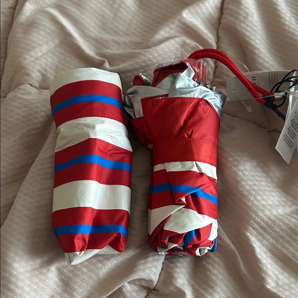 Coach Red and Blue Striped Umbrella - Picture 10 of 13